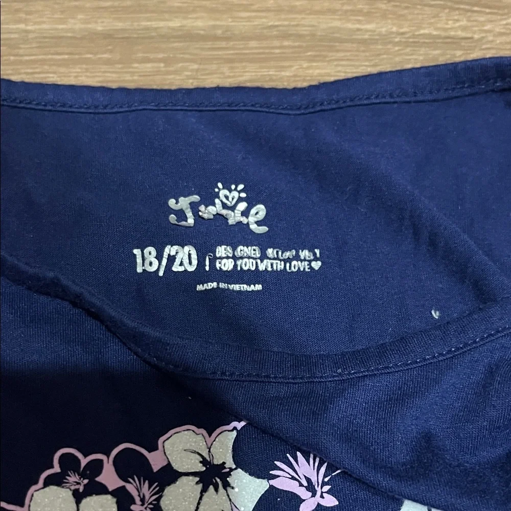 Justice Navy Floral Graphic Tank Top